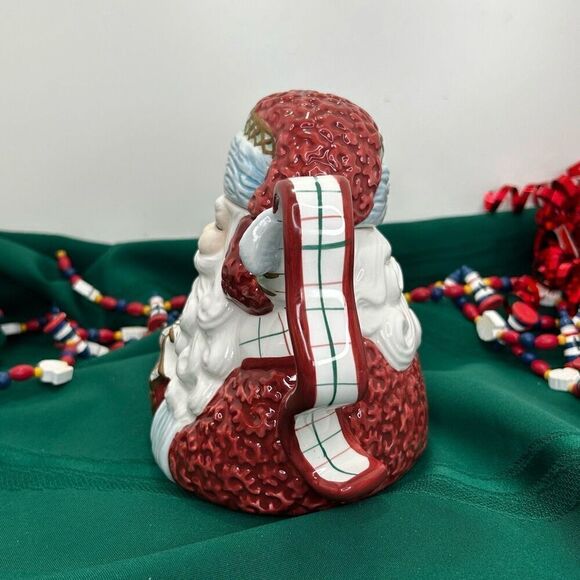 Vintage Avon Tea Pot Red Ceramic Handpainted St. Nicholas Santa Claus Bone China - Picture 7 of 12